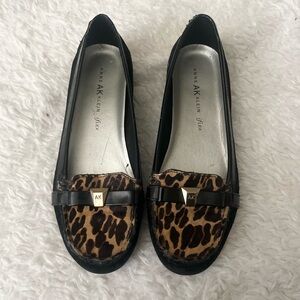 AK Anne Klein Women's Leopard Print Loafers 7.5